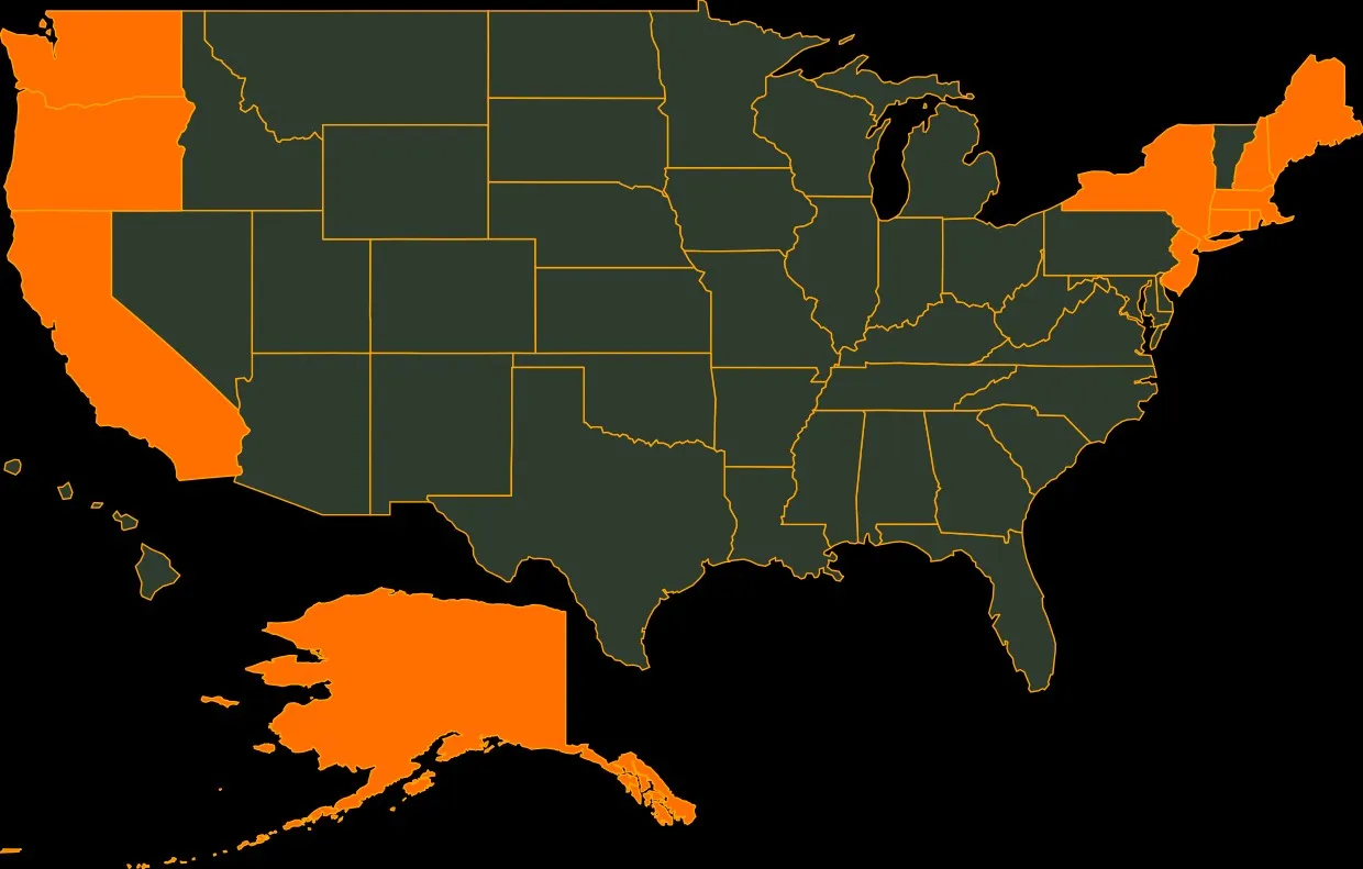 Harlequin duck state map