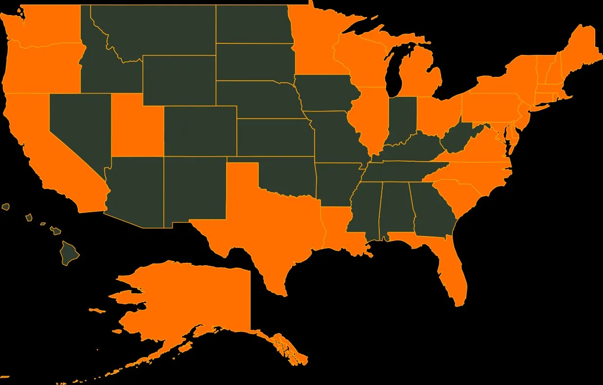 Red breasted merganser state map